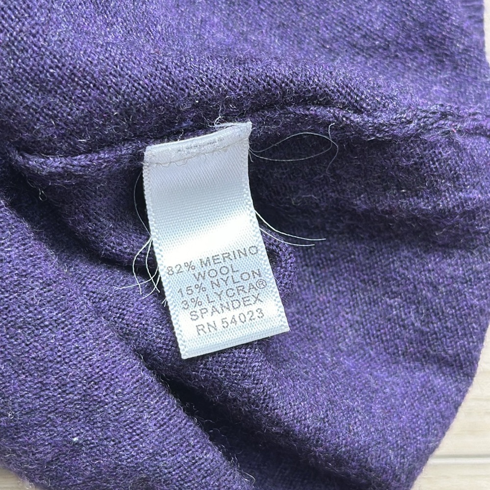Banana republic merino wool purple crewneck sweater size xs - Picture 6 of 6